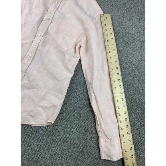 J Crew Baird McNutt Irish Linen Shirt Men S Pink Slim Button Down Long Sleeve - Picture 8 of 9
